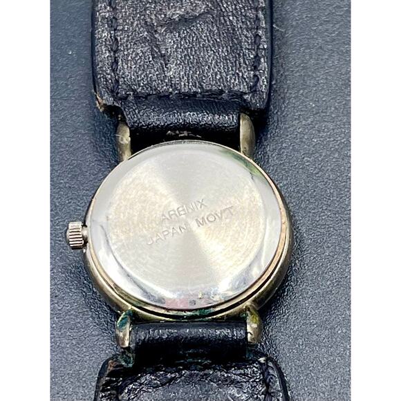 Arenix Mexico Cowhide Band Japan Movement White Face Silver Tone Detail - Picture 3 of 10